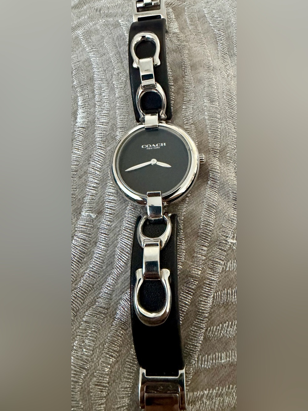 Coach Women's Black Dial Watch with Silver Accents- no scratches.